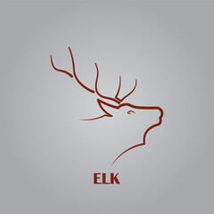 elk head logo design