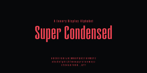 Super Condensed alphabet typography font vector for logo and branding