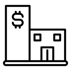 Bank icon, line icon style