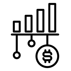 Dividends icon, line icon style