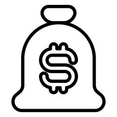 Money Bag icon, line icon style