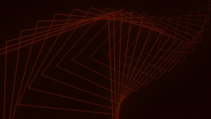 An abstract artwork featuring a black and red geometric pattern composed of thin, straight lines and shapes, floating in a dark background