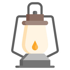  Lamp, Camping, Gas, Lantern, Light, camp Icon, Flat style icon vector illustration, Suitable for website, mobile app, print, presentation, infographic and any other project.