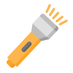  Camping, Flash, Flashlight, Light, Torch, Travel, Led Icon, Flat style icon vector illustration, Suitable for website, mobile app, print, presentation, infographic and any other project.