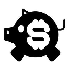 Obraz premium Piggy bank icon, glyph icon style