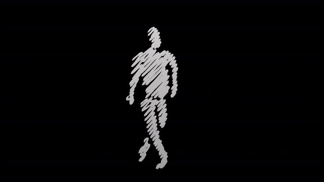 Shading of Hand drawn Hip Hop Dancing Boy with transparent (alpha) background