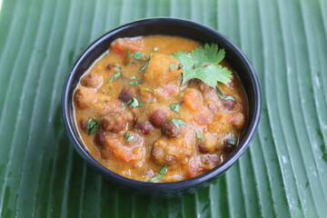 Kadala curry or chana masala curry or chick pea curry. Kerala breakfast, side dish for appam puttu rice. kala chana desi chana whole bengal gram