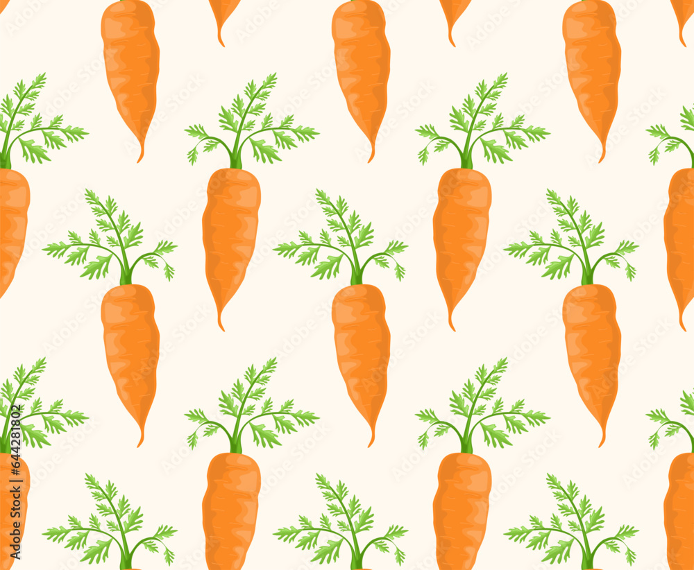 Poster seamess pattern with carrot concept. repeating design element for printing on fabric. oange vegetabl