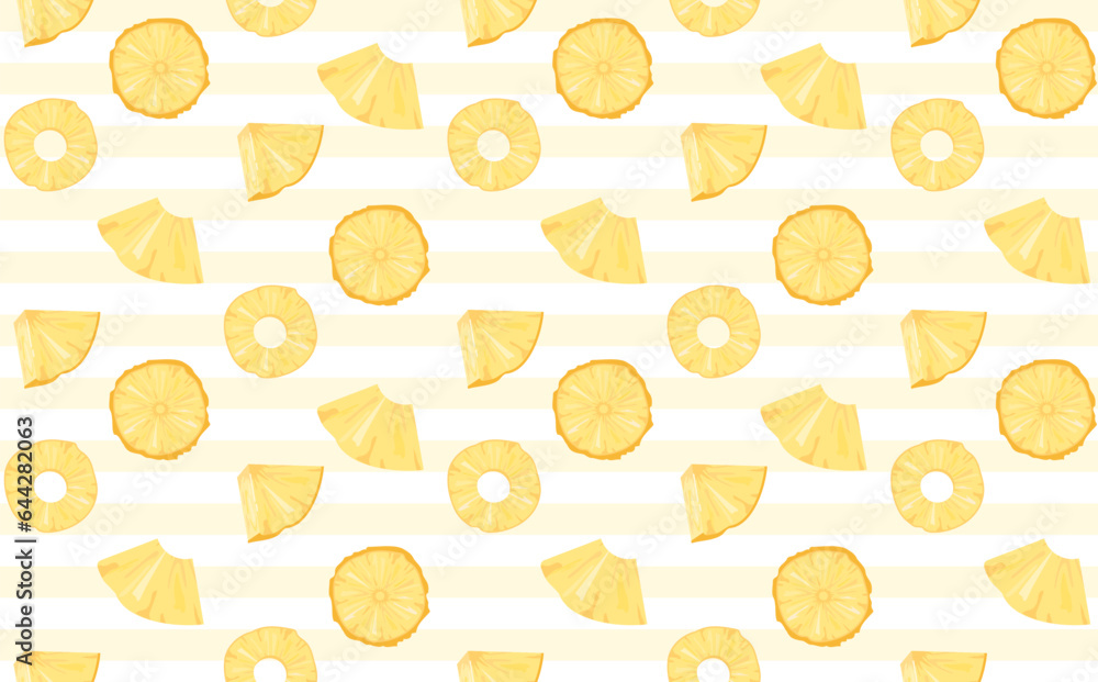 Poster seamless pattern with pineapple. repeating design element for printing on fabric. healthy fruits wit