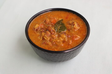 Sprouted Horse Gram curry in a bowl. Indian cuisine