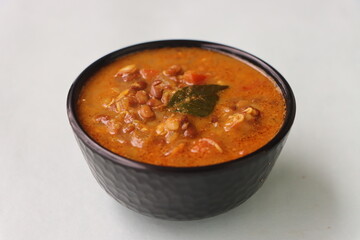Sprouted Horse Gram curry in a bowl. Indian cuisine