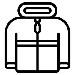  Jacket, Camp, Camping, Cloth, Clothing, Fashion, Travel Icon, Line style icon vector illustration, Suitable for website, mobile app, print, presentation, infographic and any other project.