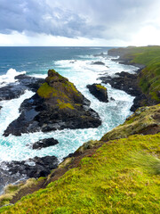 Dramatic views of Summerlands coastal area towards The Nobbies on Phillip Island, Victoria, Australia.