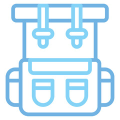  Backpack, Bag, Camping, Travel, Vacation, Adventure Icon, Line color style icon vector illustration, Suitable for website, mobile app, print, presentation, infographic and any other project.
