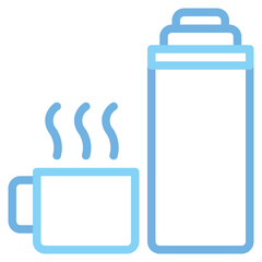  Thermos, Outdoor, cup, Camping, Travel, summer, Icon, Line color style icon vector illustration, Suitable for website, mobile app, print, presentation, infographic and any other project.