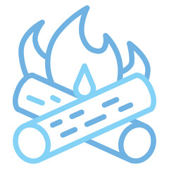  Bonfire, Campfire, Camping, Firewood, Flame, Trunk, Wood Icon, Line color style icon vector illustration, Suitable for website, mobile app, print, presentation, infographic and any other project.
