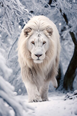 White Lion in Snow