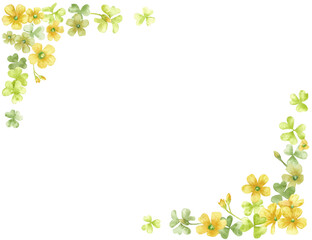 コーナーに飾ったカタバミの背景素材