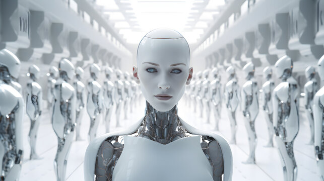 Android K&uuml;nstliche Intelligenz Cyborg Frau Generative AI