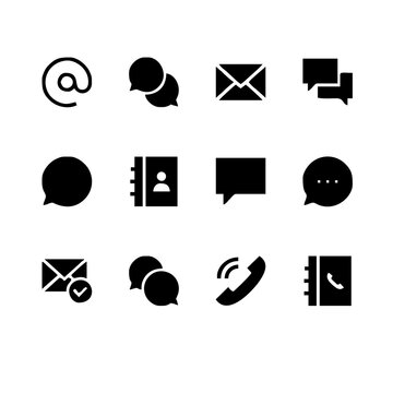Contact us icons. Web icon set, vector Illustration on white background can used for content item