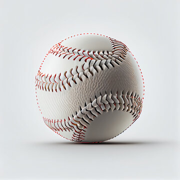 baseball clipart, solid white backgrond, Ai generated image