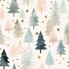 Obraz premium Christmas trees - Pine cones - Christmas ornament - Tile - Craft paper 