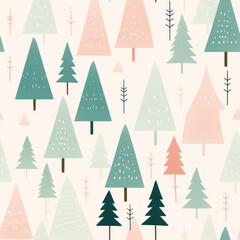 Obraz premium Christmas trees - Pine cones - Christmas ornament - Tile - Craft paper 