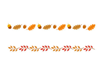 Autumn elements decorative border template design.
