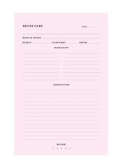 Recipe card planner. Plan you food day easily. Vector illustration.