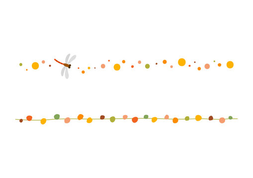 Autumn elements decorative border template design.