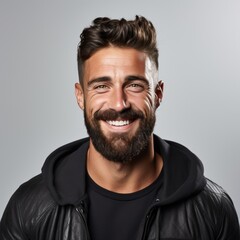 Fototapeta premium portrait of a handsome man smiling with clean teeth