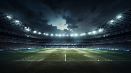 Stadium scene at night - obrazy, fototapety, plakaty