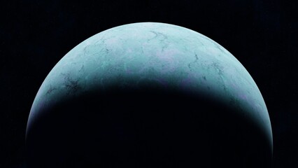 Icy Space Planet - Telescopic view