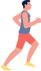 Fototapeta na wymiar Man in sportswear running. Active character. Jogging person