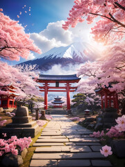 japanese temple in the morning