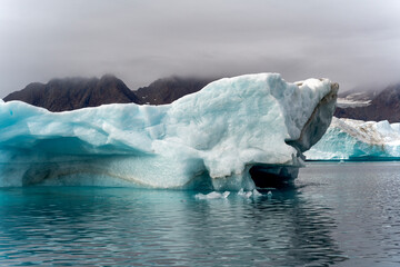 Glaciers are floating on Arctic Ocean, in Greenland