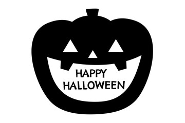 ジャックオランタンの白黒アイコン