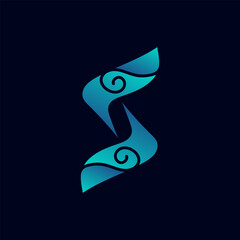 Obraz premium Modern letter S gradient logo illustration design