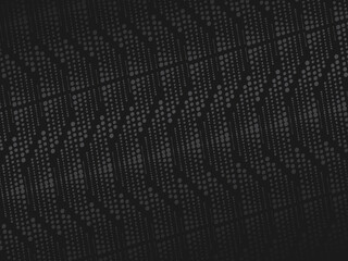 Black abstract background design. Modern wavy lines (guilloche curves) pattern in monochrome colors. Premium line texture for banner, business background. Dark horizontal vector template.