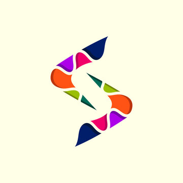 recommend clip art: Color full abstract letter s boomerang logo illustration design