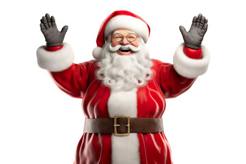3d rendered santa claus hyper-realistic, isolated on a white background PNG - obrazy, fototapety, plakaty