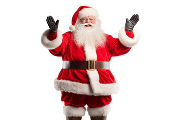 3d rendered santa claus hyper-realistic, isolated on a white background PNG - obrazy, fototapety, plakaty