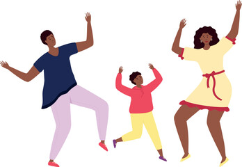 Cheerful people celebrating. Joy and hapiness. Dancing character