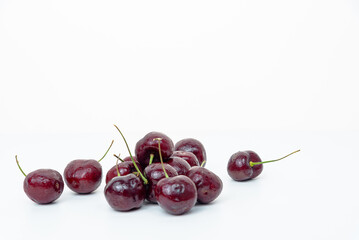 red sweet cherry isolated on white background