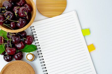red sweet cherry isolated on white background