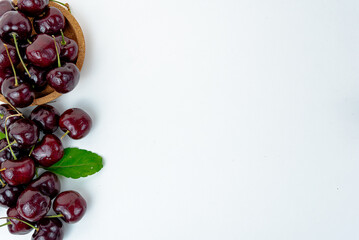 red sweet cherry isolated on white background