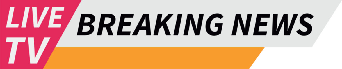 Breaking news label. Live tv logo template