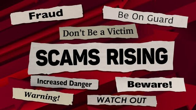 Scams Rising News Headlines Fraud Warning Danger Risk 3d Animation