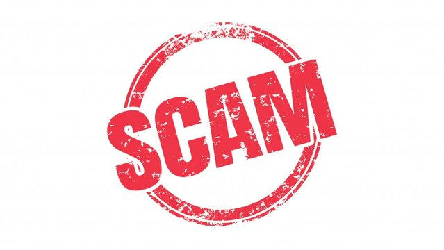 Scam Fraud Hacker Round Red Stamp Danger Warning Risk 3d Animation