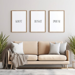 modern living room with sofa photo mockup